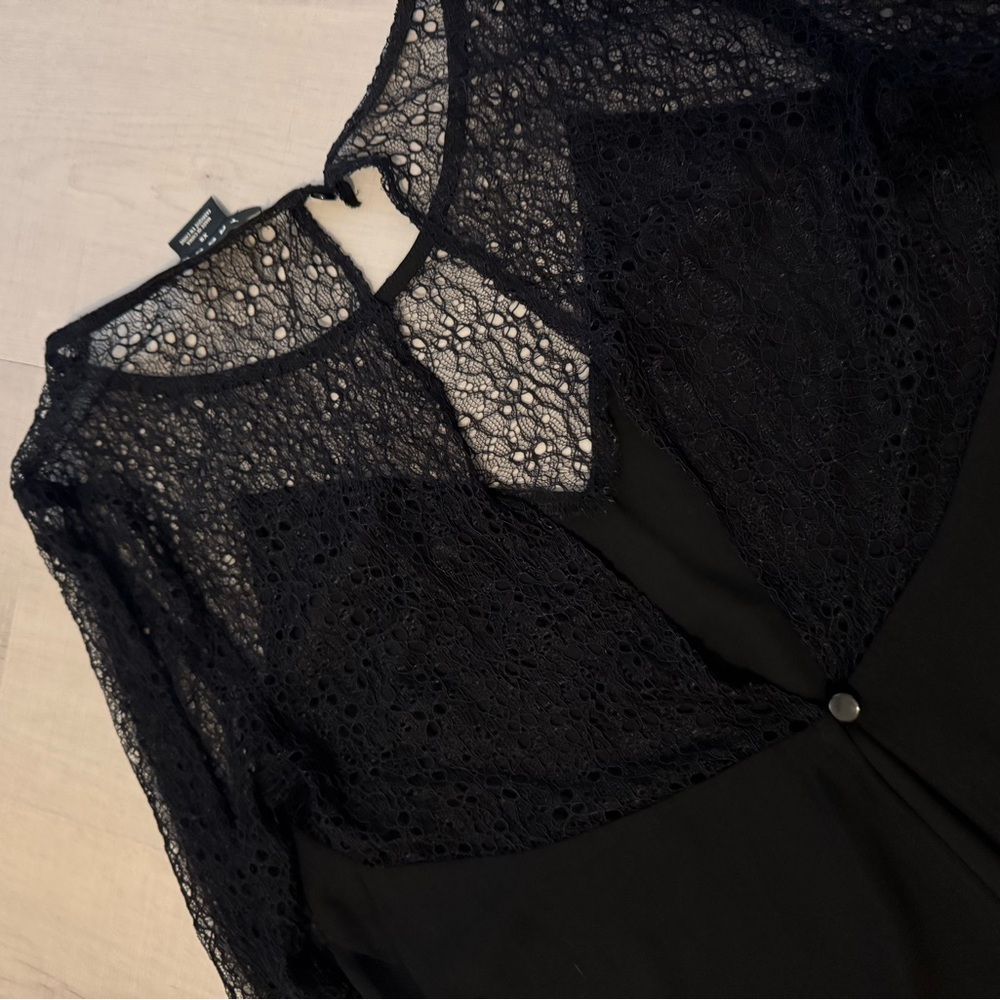 Trouvé Black Long‎ Sleeve Lace Top - XS - Picture 5 of 5
